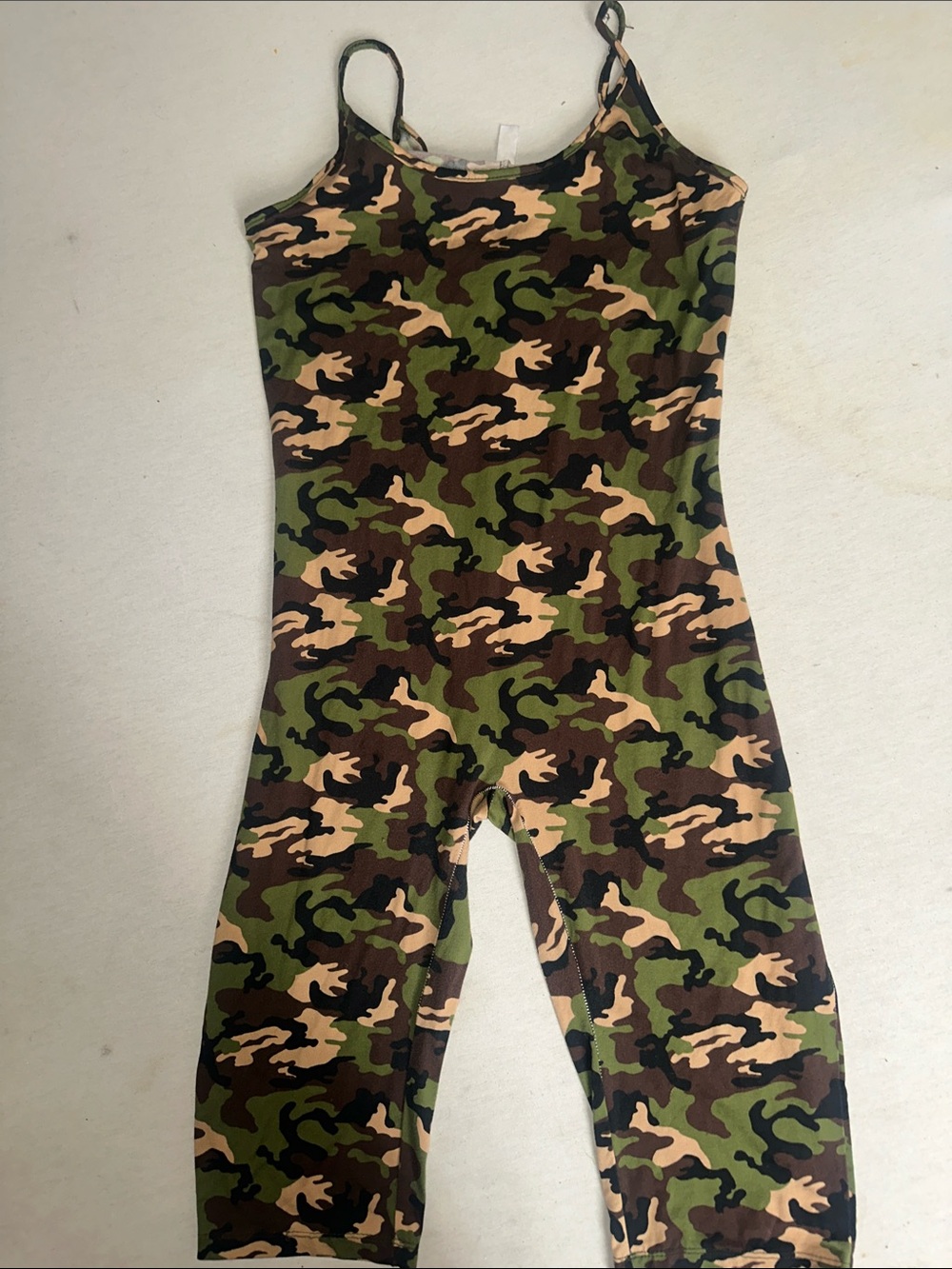 Womens Size L Camo Stretch Jumpsuit - Green Camo